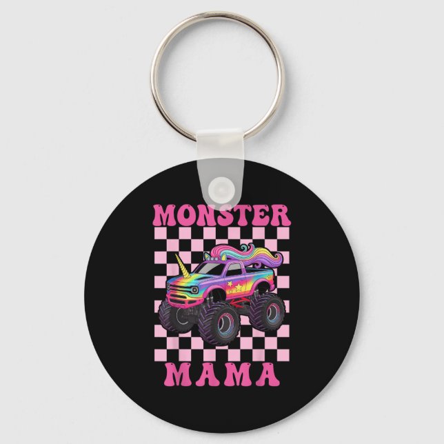 Monster Truck Mama Pink Monster Trucks Lover Mom G Nyckelring (Framsida)
