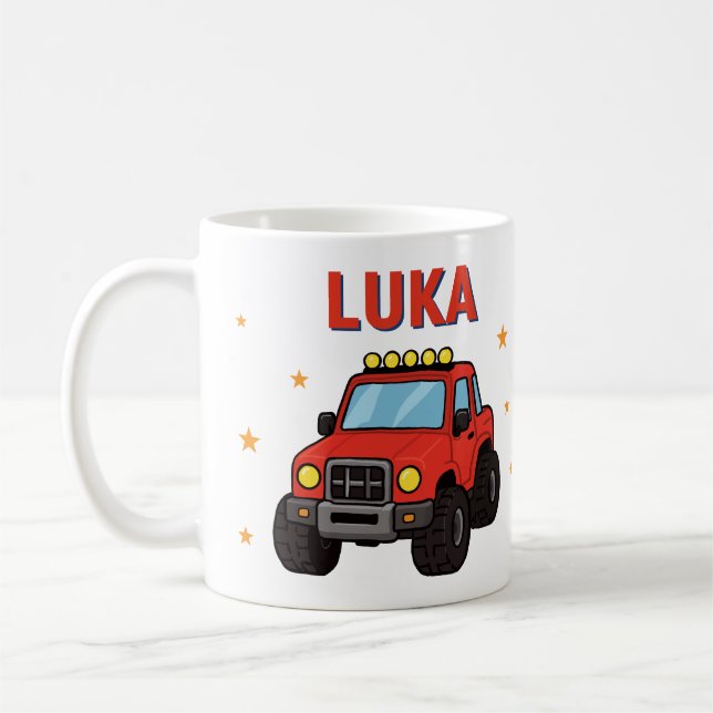 Monster Truck Namn Ålder Födelsedag  Kaffemugg (Vänster)