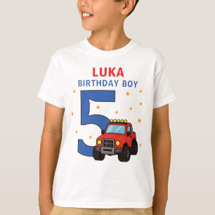 Monster Truck Namn Ålder Födelsedag Pojke T Shirt