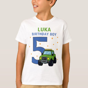 Monster Truck Namn Ålder Födelsedag Pojke T Shirt