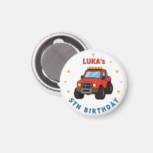 Monster Truck Namn Ålder Födelsedagsfest Magnet