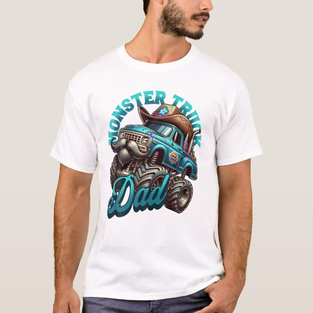 Monster Truck Pappa Fars Dag T Shirt (Framsida)