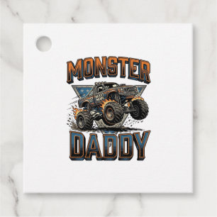 Monster Truck Pappa Vintage Gravyr T-Shirt Design Gåvor Etiketter
