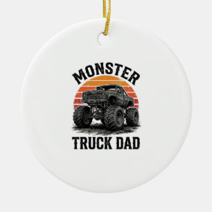 Monster Truck Pappa Vintage Off Road Grafik_1 Julgransprydnad Keramik