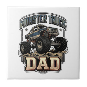 Monster Truck Pappa Vintage Vector T-Shirt Design_ Kakelplatta