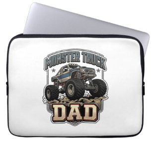 Monster Truck Pappa Vintage Vector T-Shirt Design_ Laptop Fodral