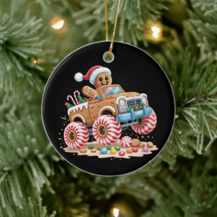 Monster Truck Pepparkaksgubbe Julbakning  Julgransprydnad Keramik