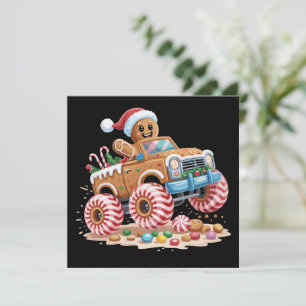 Monster Truck Pepparkaksgubbe Julbakning  Julkort