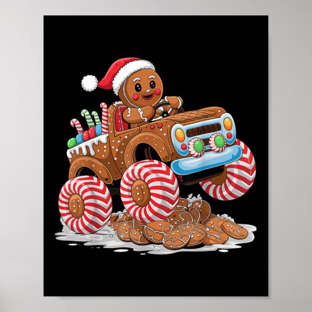 Monster Truck Pepparkaksgubbe Julkung  Poster (Framsidan)
