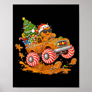 Monster Truck Pepparkaksgubbe Roligt Jul Bakning Poster