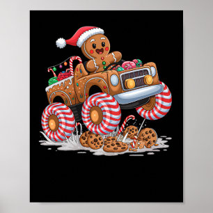 Monster Truck Pepparkaksgubbe Roligt jul kung Poster