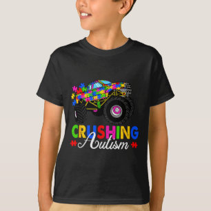 Monster truck pusselbitar krossar autism t shirt