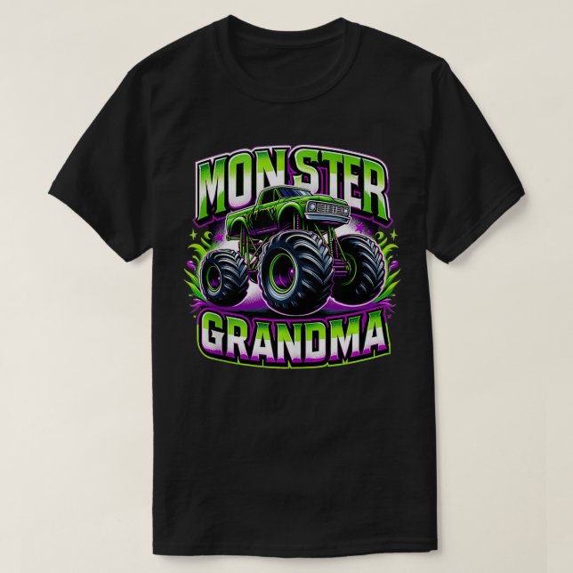 Monster Truck Race Racer Driver Grandma Mothers Da T Shirt (Design framsida)