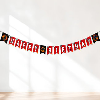 Monster Truck Racing Födelsedagsgirlang Banner Vimplar