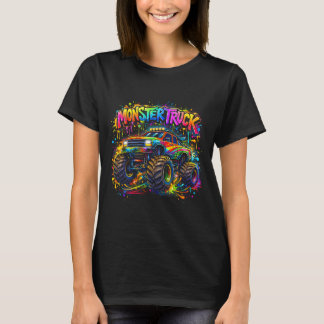 Monster truck retro colorful graffiti toddlers t shirt