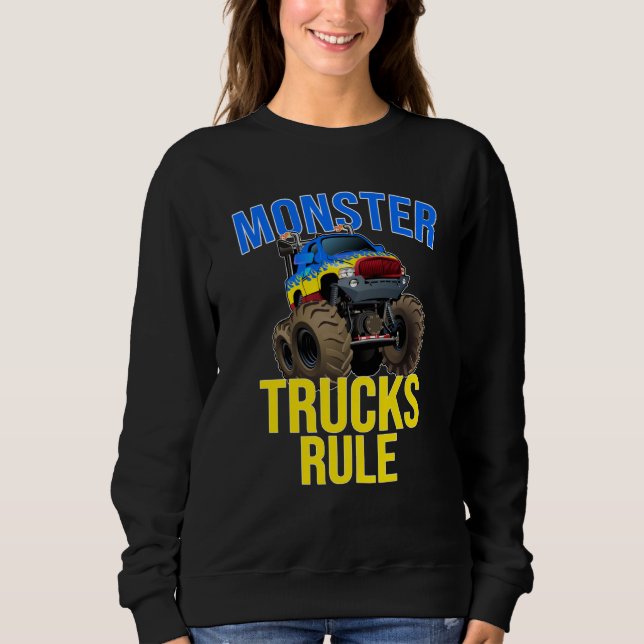 Monster Truck Rule Monster For men Women Kids T Shirt (Framsida)