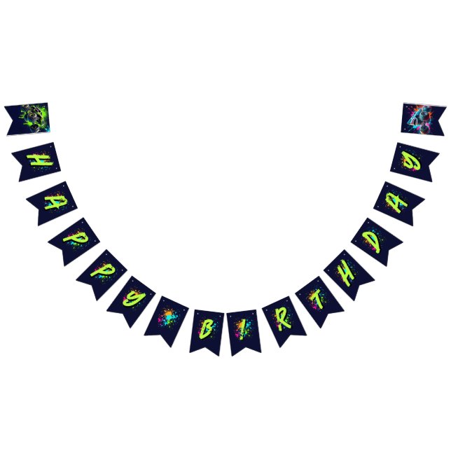 Monster Truck Shark Birthday Vimplar (Alla)