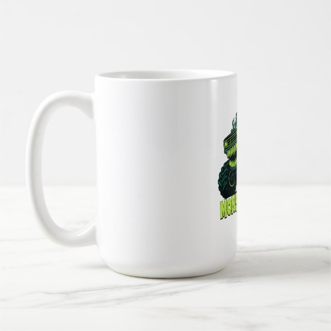 Monster Truck Skräck Flamma Kaffemugg (Vänster)