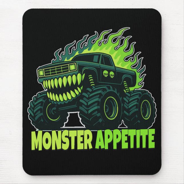 Monster Truck Skräck Flamma Musmatta (Framsidan)