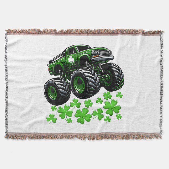 Monster Truck St Patricks Day Irländska Lucky Filt (Framsidan)