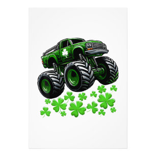 Monster Truck St Patrick's Day Irländska Lucky Fototryck