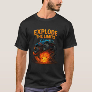 Monster Truck T-shirt - Explosion Hoppar Ramp Män