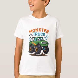 Monster Truck Tecknad T-Shirt för Barn – Färgrik