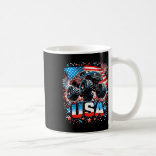 Monster Truck Usa Amerikansk Flagga 4:e Juli Kaffemugg