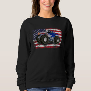 Monster Truck Usa Flagga Patriotiska Pojkar Män 4: T Shirt