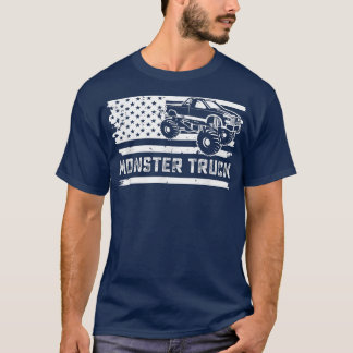 Monster truck vintage- Vintage flag off-road drive T Shirt