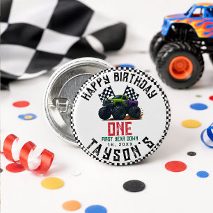Monster Trucks 1-års födelsedags Vroom-fest Knapp