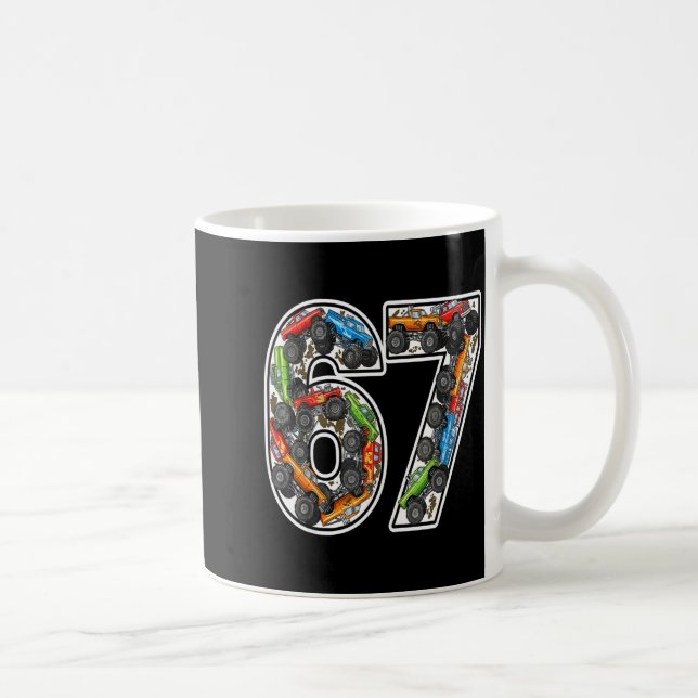 Monster Trucks 67 Meme Funny Design For Boys Kids  Kaffemugg (Höger)