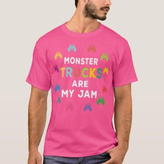 Monster Trucks Are My Jam Colorful Truck Lover Boy T Shirt