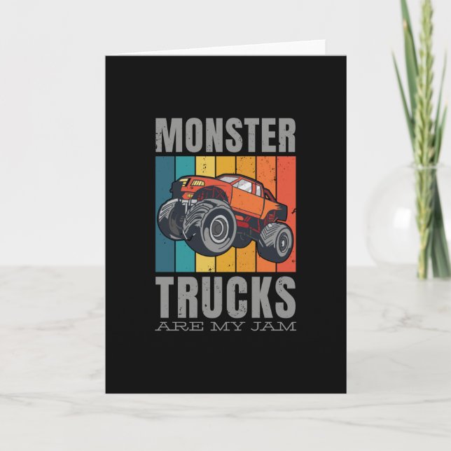 Monster Trucks Are My Jam Fan Quote Kort (Framsida)