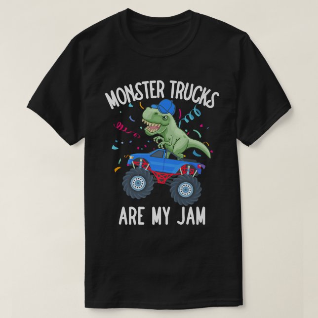 Monster Trucks Are My Jam Funny T Rex Dinosaur Tod T Shirt (Design framsida)
