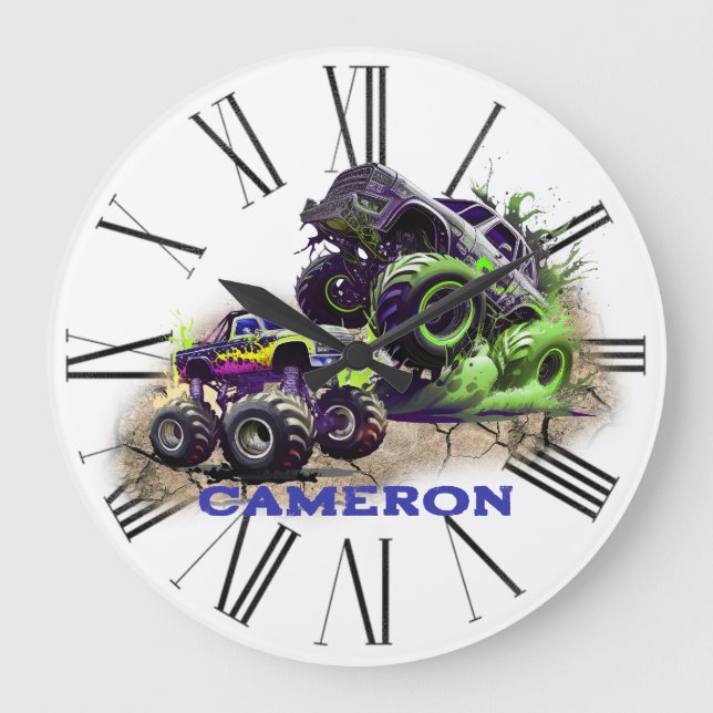 Monster Trucks i lera Stor Klocka (Framsida)