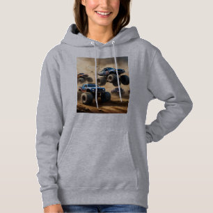 Monster Trucks Kaos, Damernas Hoodie T Shirt