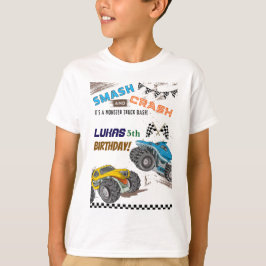 Monster Trucks Pojkfödelsedagsfest Familj/Vänner T Shirt