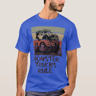 Monster Trucks Rule - Retro Vintage Monster Truck  T Shirt