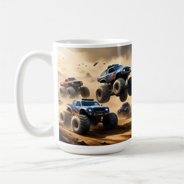 Monster Trucks som tävlar i öknen, Kaffemugg (Vänster)