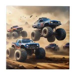 Monster Trucks som tävlar i öknen, Kakelplatta