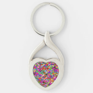 Mönster Twisted Heart Silverfärgad Nyckelring