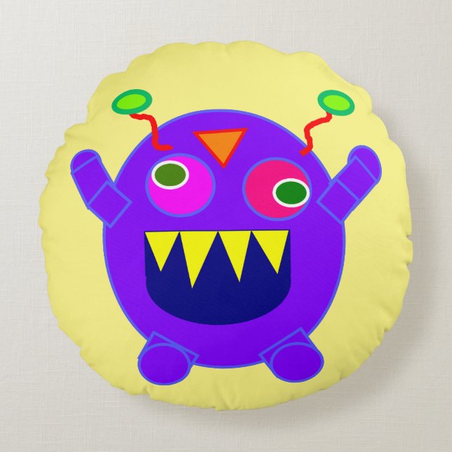 MONSTER UGLY DOLL FUNNY PILLOW RUND KUDDE (Framsidan)