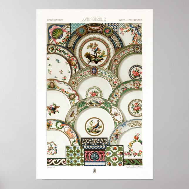 mönster under 1800-talet av Albert Racinet Poster (Framsidan)