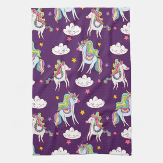 Mönster Unicorn Funny Magic Horse Kökshandduk