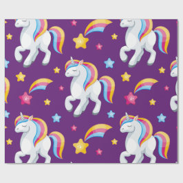 Mönster Unicorn Magic Horse Cute Presentpapper