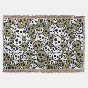 Mönster-utskrift för Guld Gothic Skull Filt