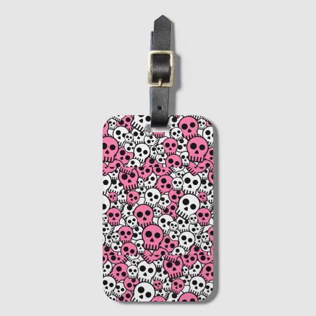 Mönster-utskrift för rosa Gothic Skull Bagagebricka (Framsida vertikal)