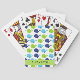 Mönster, valar, råvalar, ditt namn casinokort