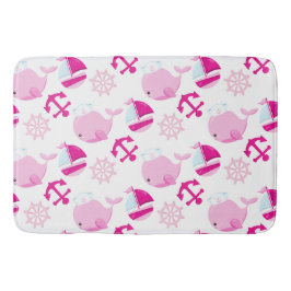 Mönster, valar, råvalar, Rosa valar Badrumsmatta